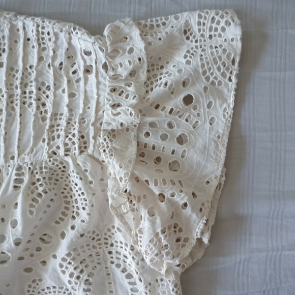 NWT Farm Rio Palm Tree Richelier Lace Eyelet Blouse XS - Picture 11 of 16